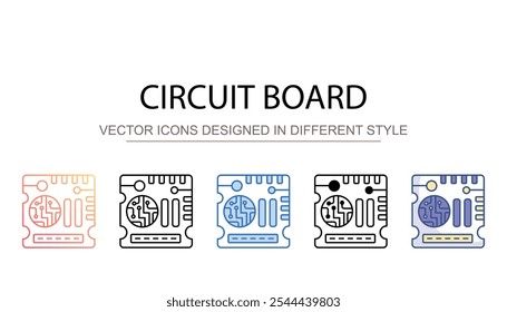 Design de ícone de placa de circuito com ilustração de estoque de fundo branco