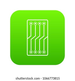 Circuit board icon digital green for any design isolated on white vector illustration