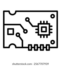 Circuit Board Icon Element For Design
