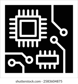 Circuit Board Icon Element For Design