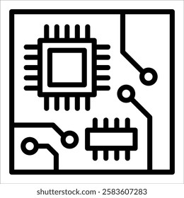 Circuit Board Icon Element For Design