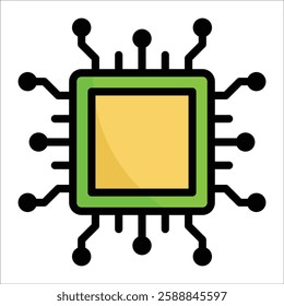Circuit Board Icon Element For Design