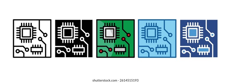 Circuit Board Icon Element For Design