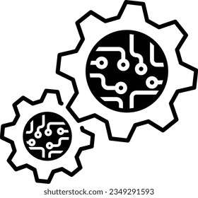 vector de tecnología de engranajes de iconos de la tarjeta de circuitos