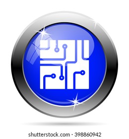 Circuit board icon. Internet button on white background. EPS10 vector