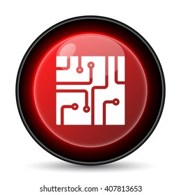 Circuit board icon. Internet button on white background. EPS10 vector