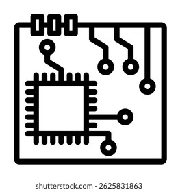 Circuit board icon line style transparent