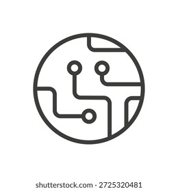 Vector de línea de icono de placa de circuito