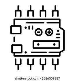 Circuit board icon in linear style 
