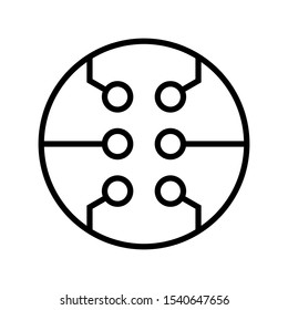 Circuit board icon made of thin lines

Vector image of the lines and holes of the circuit board

Technology vector icon