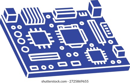Icono de la placa de circuito que representa la electrónica o la tecnología