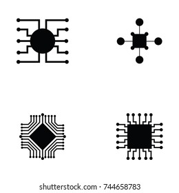 circuit board icon set