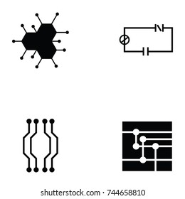 circuit board icon set