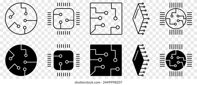 Circuit board icon set. Design can use for web and mobile app. Vector illustration
