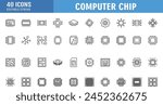 Circuit board icon set. Vector graphic illustration. Suitable for website design, logo, app, template, and ui.