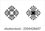 circuit board icon set, vector illustration on white background