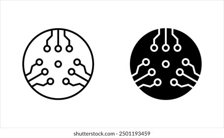 Leiterplattensymbolsatz, Vektorgrafik auf weißem Hintergrund