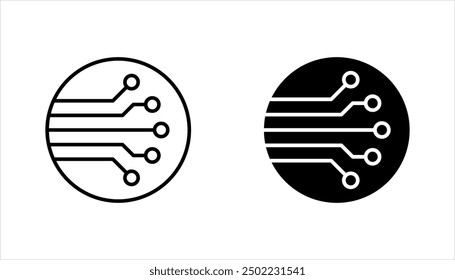 circuit board icon set, vector illustration on white background