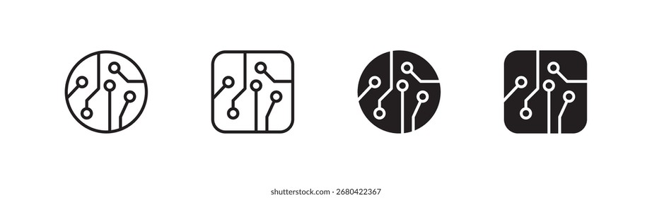 Circuit board icon set. Vector EPS 10