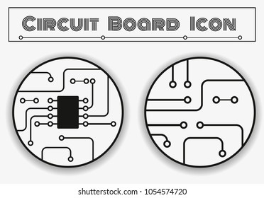 circuit board icon with shadow Vector illustration