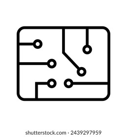 Circuit board icon symbol vector isolated on white background