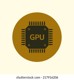 Circuit board  icon. Technology scheme square symbol. Flat design style.