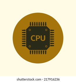 Circuit board  icon. Technology scheme square symbol. Flat design style.