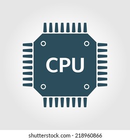 Circuit board  icon. Technology scheme square symbol. Flat design style.