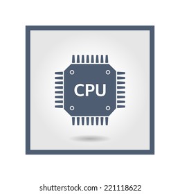 Circuit board  icon. Technology scheme square symbol. Flat design style.