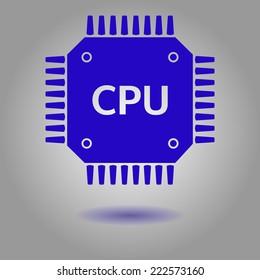Circuit board  icon. Technology scheme square symbol. Flat design style.
