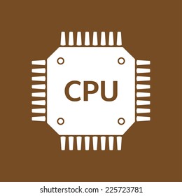 Circuit board  icon. Technology scheme square symbol. Flat design style.