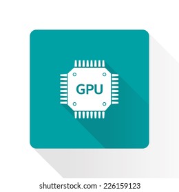 Circuit board  icon. Technology scheme square symbol. Flat design style.