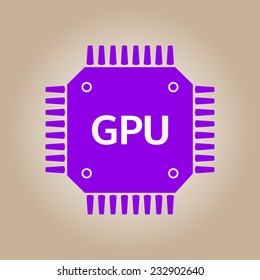 Circuit board  icon. Technology scheme square symbol. Flat design style.