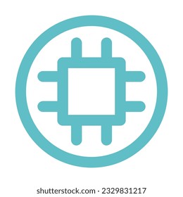 Circuit board icon. Technology scheme symbol. Flat design style 
