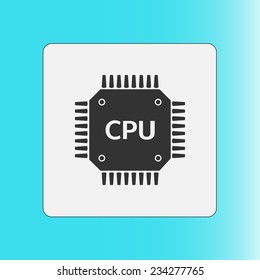 Circuit board  icon. Technology scheme square symbol. Flat design style.