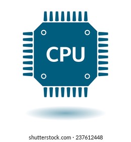 Circuit board  icon. Technology scheme square symbol. Flat design style.