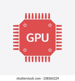 Circuit board  icon. Technology scheme square symbol. Flat design style.