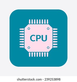 Circuit board  icon. Technology scheme square symbol. Flat design style.