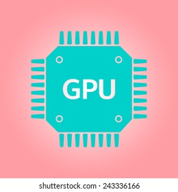 Circuit board  icon. Technology scheme square symbol. Flat design style.