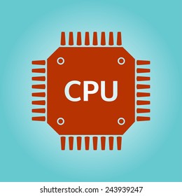 Circuit board  icon. Technology scheme square symbol. Flat design style.