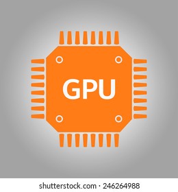Circuit board  icon. Technology scheme square symbol. Flat design style.