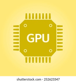 Circuit board  icon. Technology scheme square symbol. Flat design style.