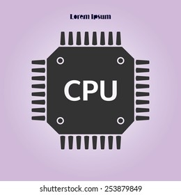 Circuit board  icon. Technology scheme square symbol. Flat design style.