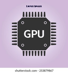Circuit board  icon. Technology scheme square symbol. Flat design style.