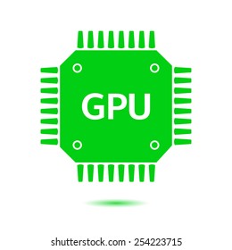 Circuit board  icon. Technology scheme square symbol. Flat design style.