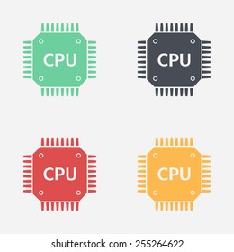 Circuit board  icon. Technology scheme square symbol. Flat design style.