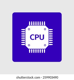 Circuit board  icon. Technology scheme square symbol. Flat design style.