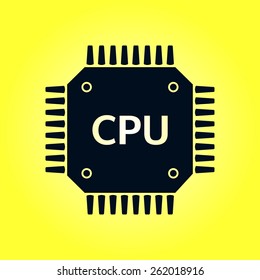 Circuit board  icon. Technology scheme square symbol. Flat design style.