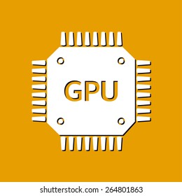 Circuit board  icon. Technology scheme square symbol. Flat design style.