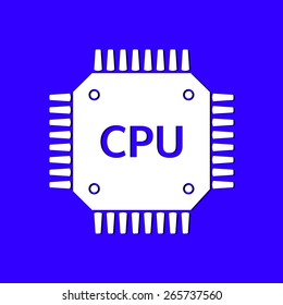 Circuit board  icon. Technology scheme square symbol. Flat design style.